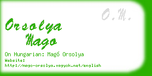 orsolya mago business card